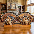 Personalized Infinity Couple Wooden Block, Custom Anniversary Gift for Couple, From Our First Kiss Till Our Last Breath, Wood Name Decor