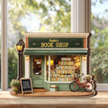 Personalized Book Shop Wooden Block, Custom Name Bookstore Decor, Miniature Library Wooden Sign Gift for Book Lovers, Cozy Reading Decor