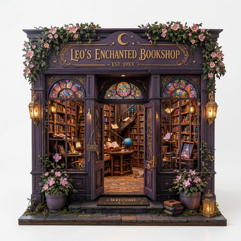 Personalized Layered Wood Mini Enchanted Bookshop Decor – Personalized Gift for Booklover