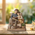 Personalized Dad and Daughter Wooden Block, Reading Together Gift for Dad, Custom Name Father’s Day Keepsake, Our Story My Favorite Chapter