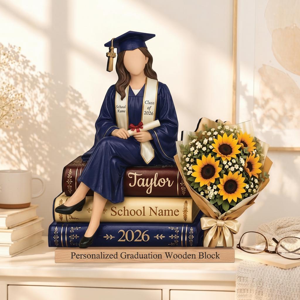 Personalized Graduation Wooden Block Gift,Graduation Plaque,Graduation Gift,Congrats Gift for Friend,Graduation Decoration 2026,Gift for Son