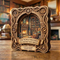 Personalized Fantasy Wooden Block, LOTR Book Nook, Custom Name Book Lover Gift, Middle Earth Library Art, Bookish Home Decor
