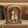 Personalized Mother Daughter Wood Block, Custom Name Wooden Plaque, Mother's Day Gift, 2D Layered Wood Art, Daughter Birthday Keepsake Gift