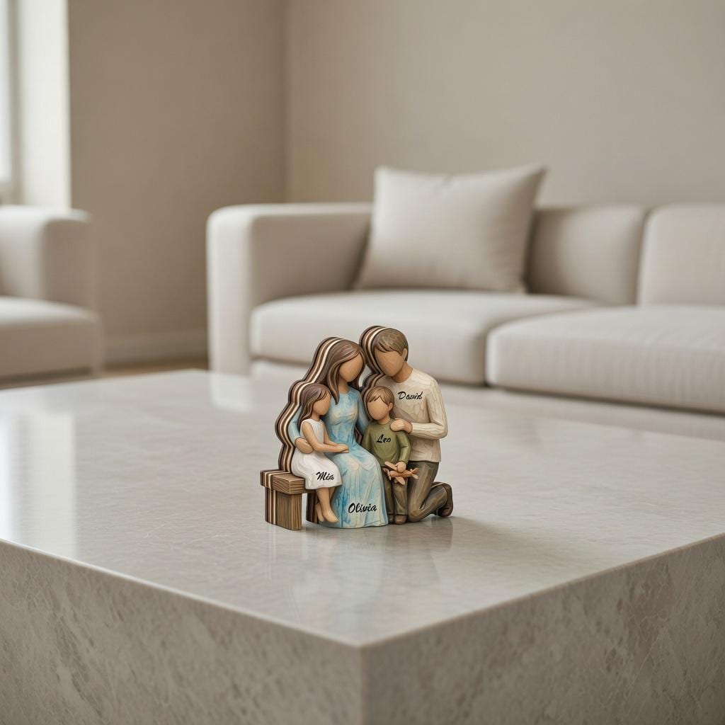 Personalized Family Wooden Block, Custom Family Name Sign, Gift for Mom Dad, Anniversary Gift, Handcrafted Wood Decor, New Home Housewarming