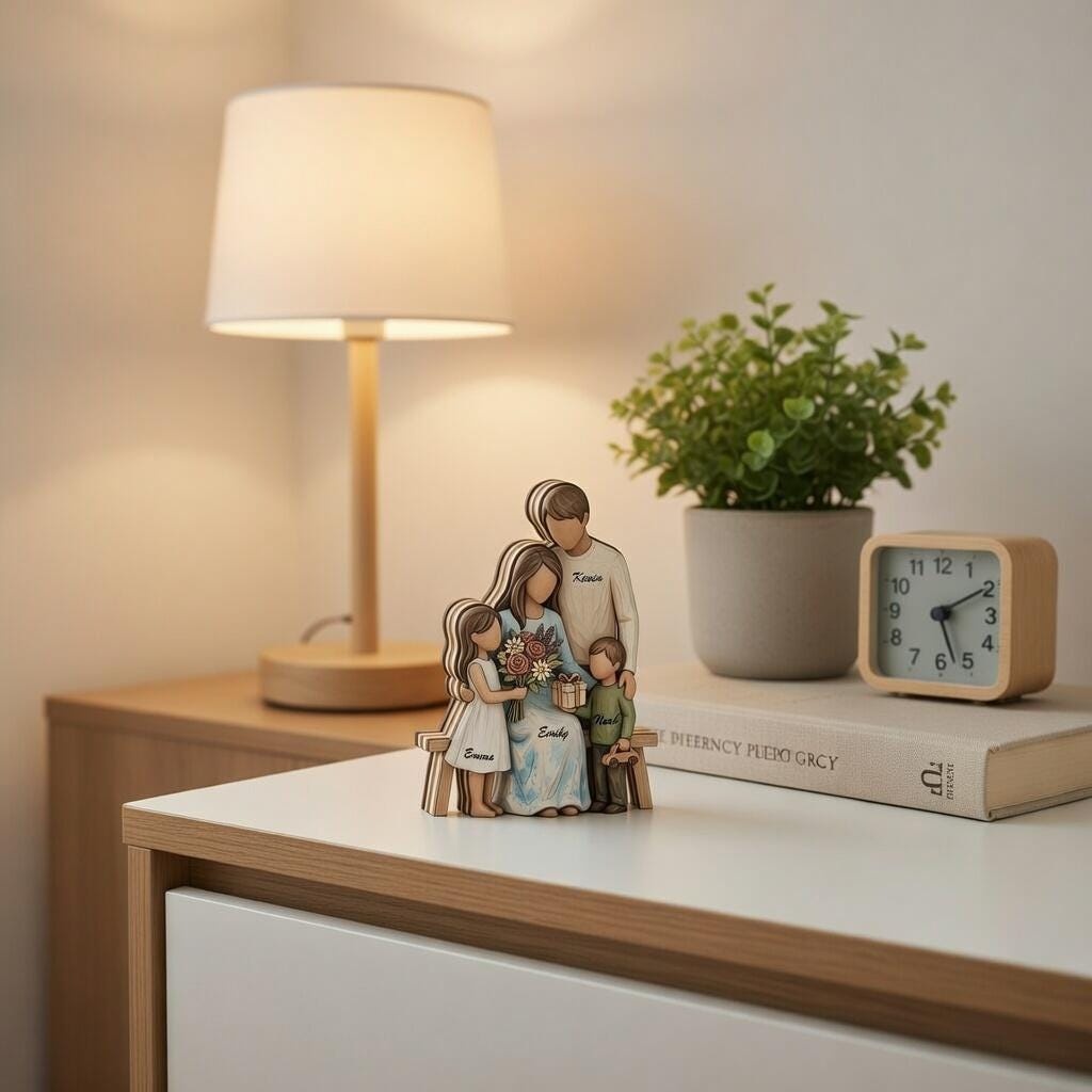 Personalized Family Wooden Block, Custom Name Family Gift, 3D Wood Layered Figurine, Mother's Day Gift, New Home Decor, Custom Family Sign