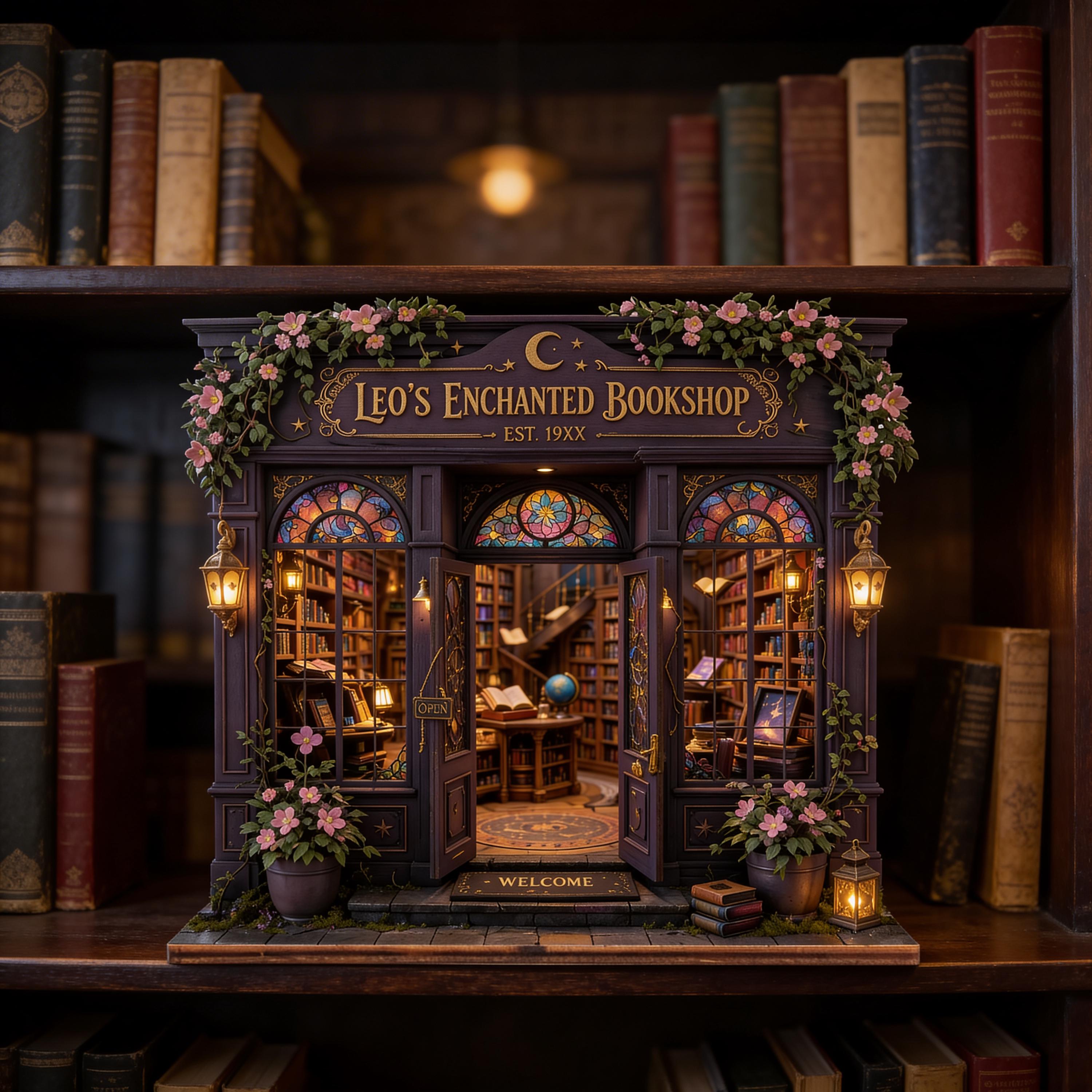 Personalized Layered Wood Mini Enchanted Bookshop Decor – Personalized Gift for Booklover