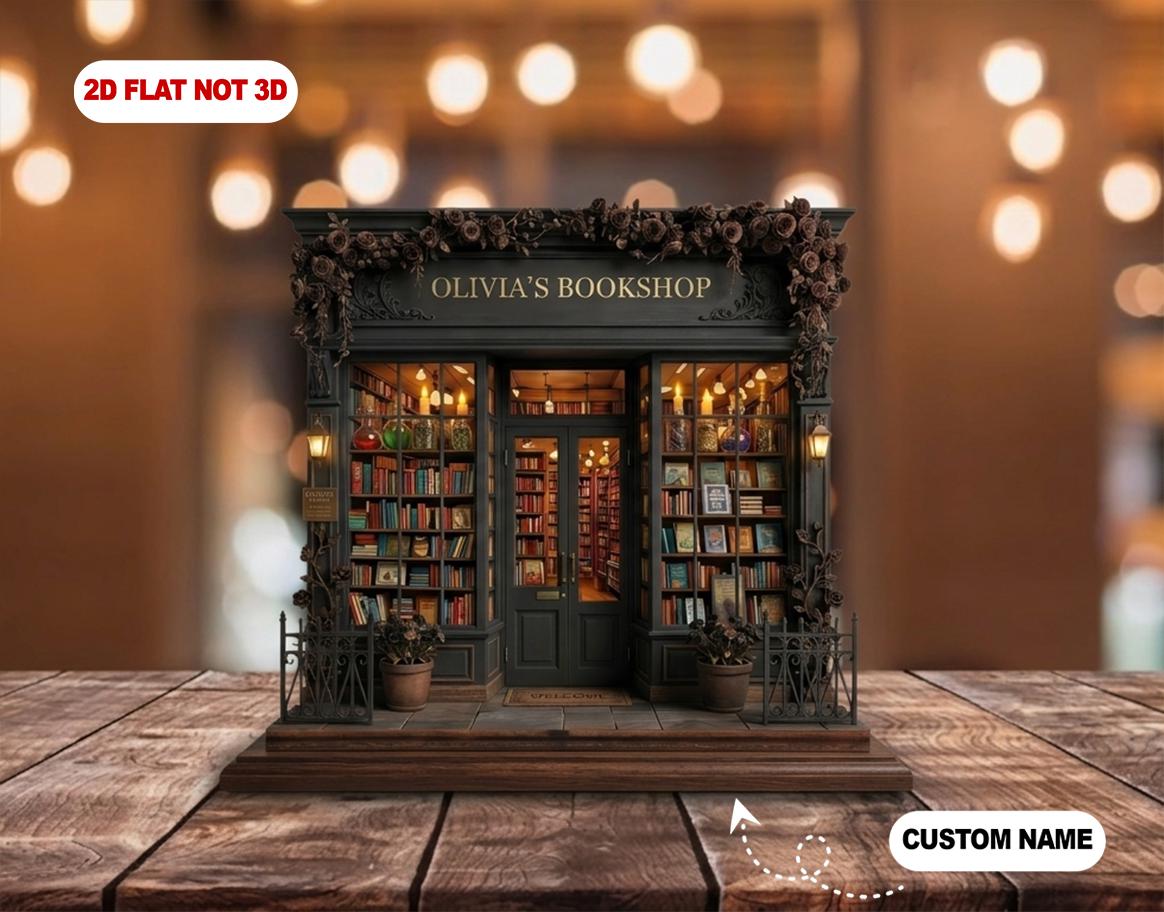 Personalized Library Wooden Block - Custom Name Bookworm Gift - Vintage Bookstore Decor - Librarian Appreciation Gift