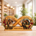 Personalized Infinity Wooden Block Mother Daughter African American Woman Custom Mother's Day Gifts for Mom Home Decor Wood Art Name Sign
